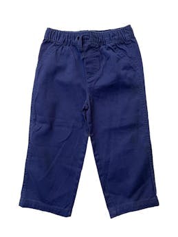Pantalon Carters 24M, 100% algodón, cintura elástica, azul. 