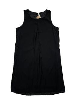 Vestido Leonisa de gasa negra con pliegue delantero, forrado. Busto 100cm Largo 85cm
