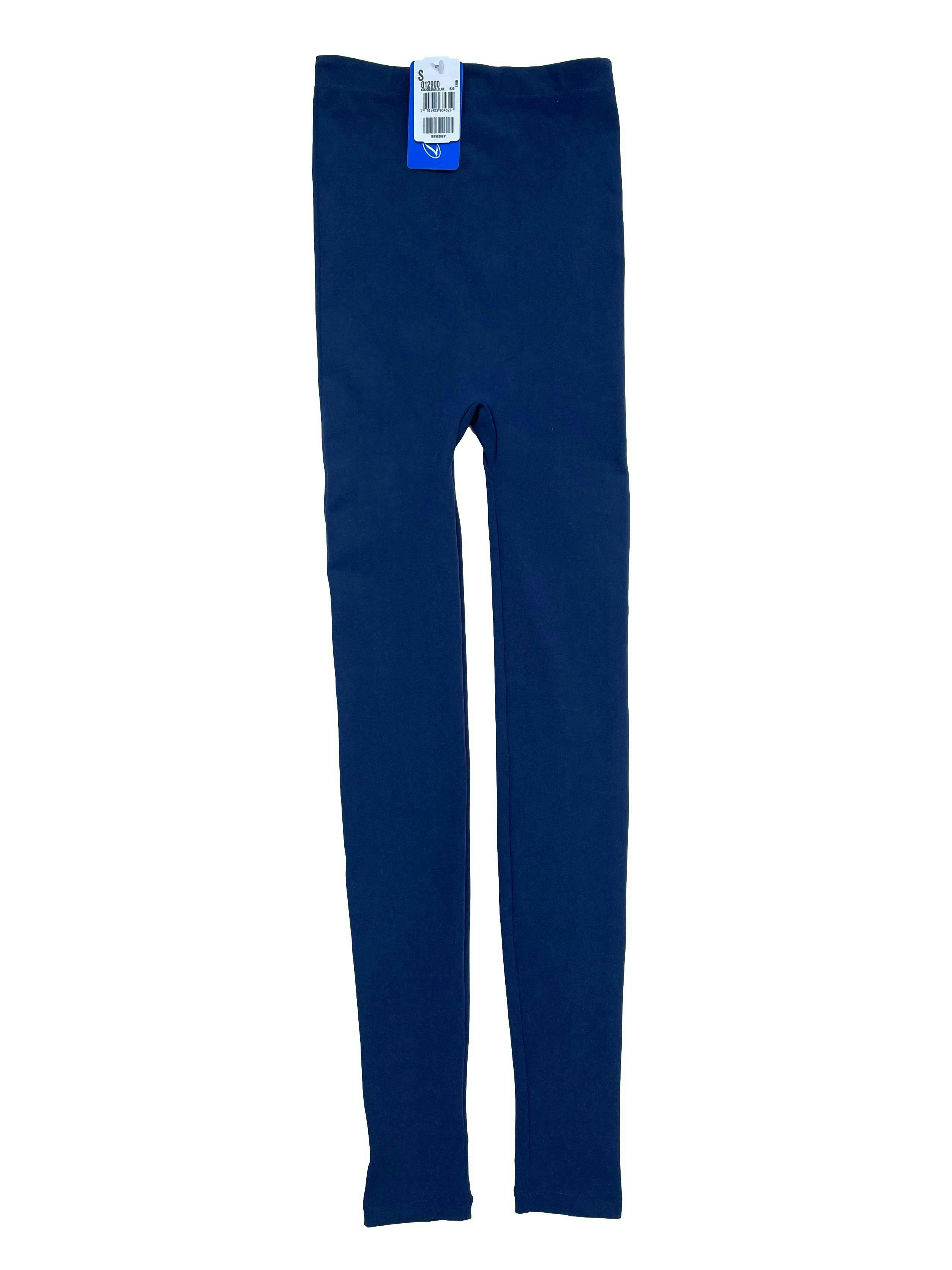 Leggings Leonisa azul super stretch de tiro alto. Largo 85cm. Nueva con etiqueta