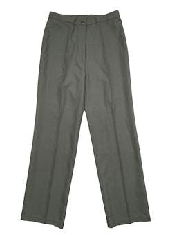 Pantalón sastre vintage verde grisáceo de tiro alto, pierna ancha y recta, pinzas en delantero y espalda , cierre frontal. Cintura 76cm, Largo 105cm.
