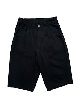 Short vintage negro de jean 100% algodón, bolsillos delanteros y posteriores. Cintura 68cm, Largo 58cm. 