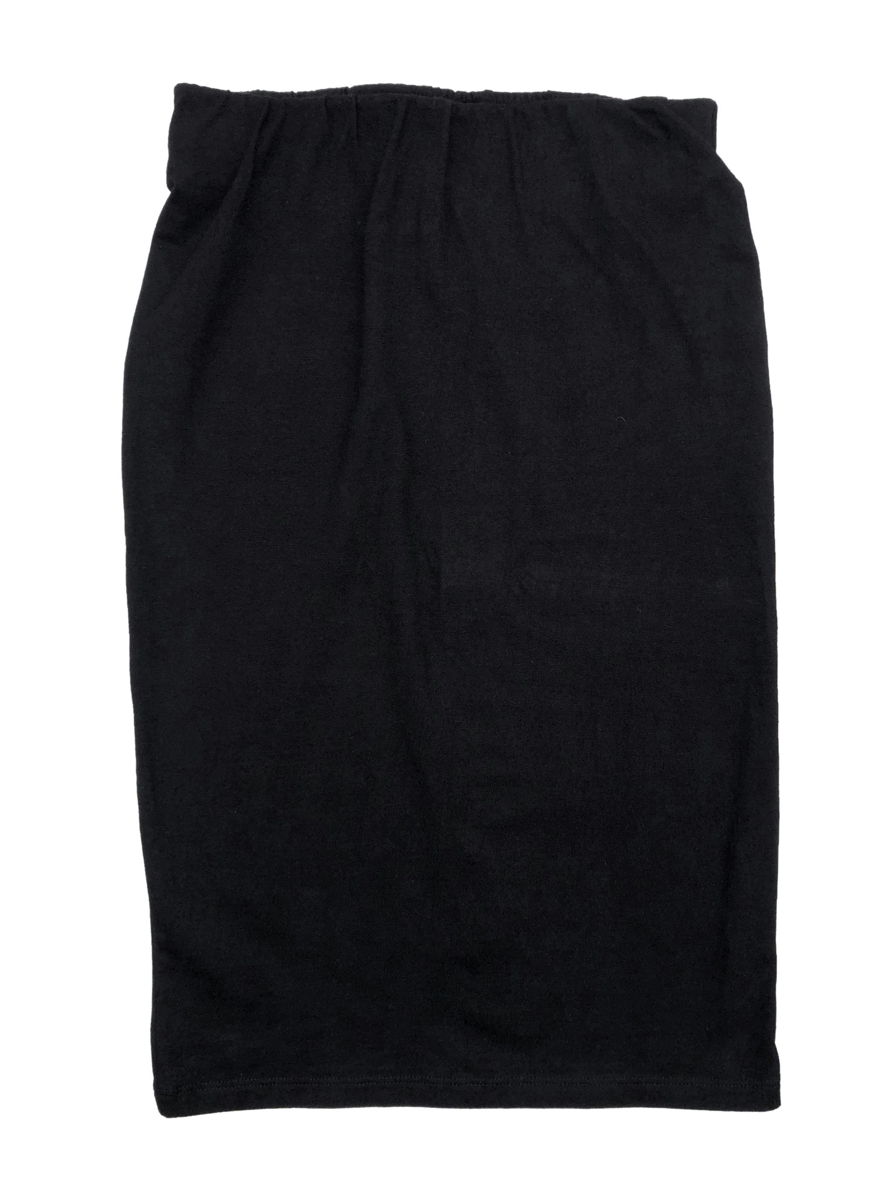 Falda tubo Exit 95% algodón, tela stretch, cintura elasticada. Cintura 62cm sin estirar, Largo 56cm.