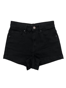 Short jean negro Forever21, stretch, 5 bolsillos. Cintura 60cm Largo 30cm