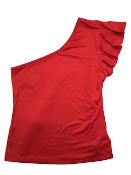 Top one shoulder Azzorti rojo con manga volante. Busto 86cm sin estirar, Largo 55cm. Nuevo con etiqueta.