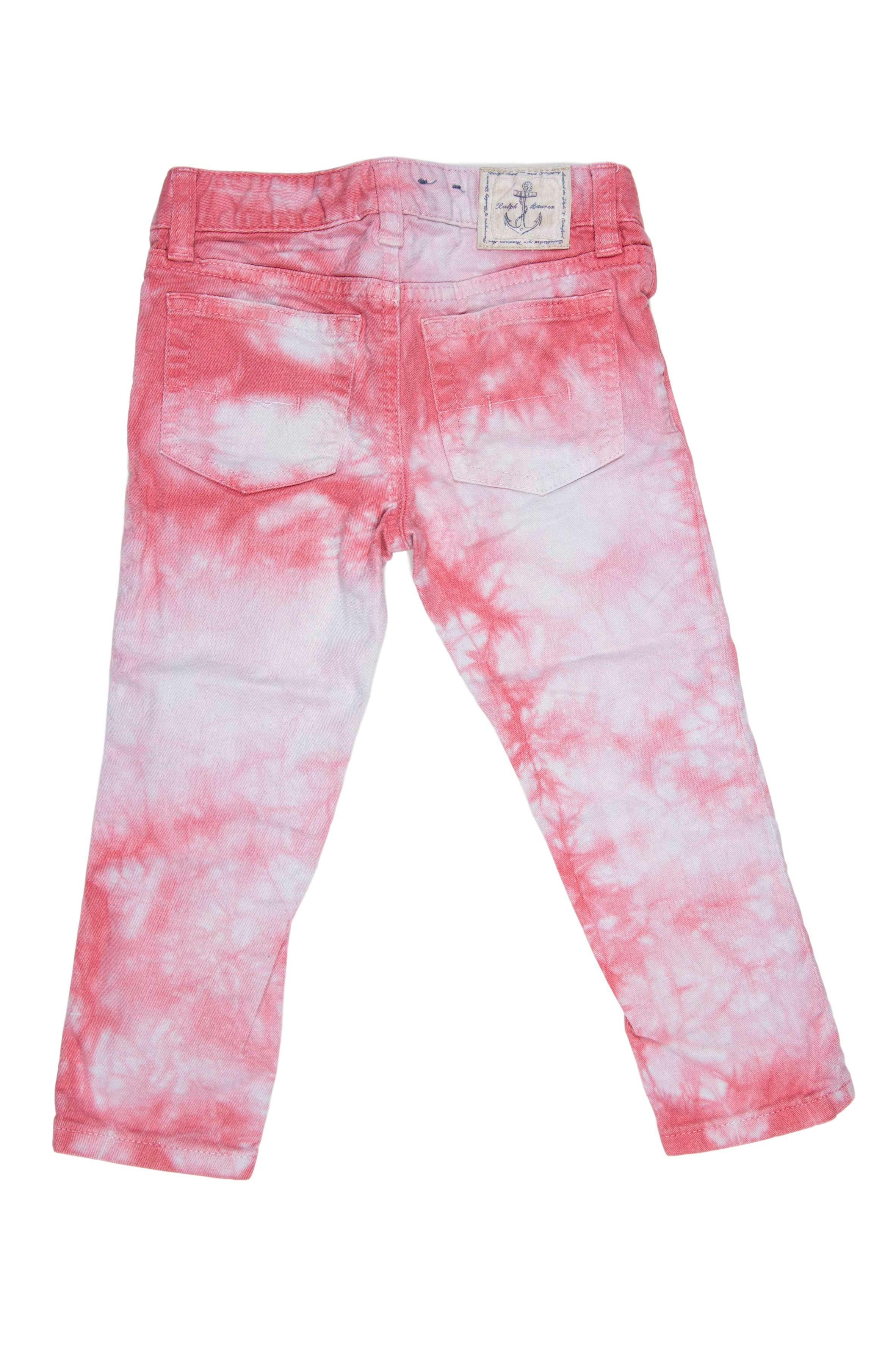 Jean batic blanco y rosa 98% algodón, 2% elastano. Precio original 120 soles - Ralph Lauren