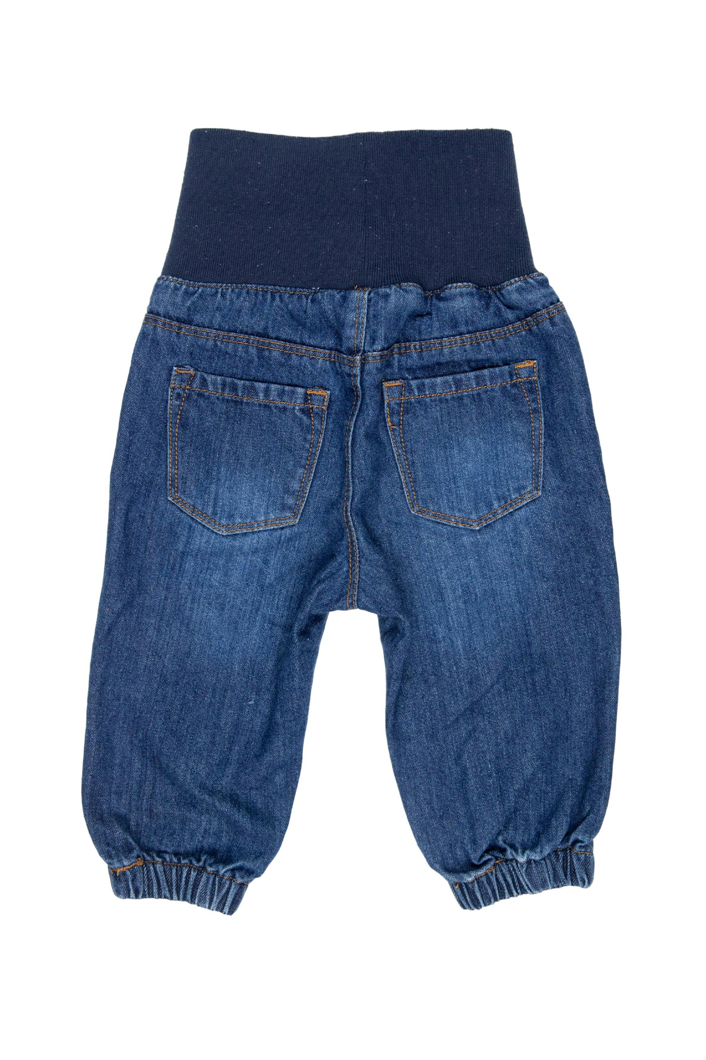 Jean azul con cintura de rib elastico y tobillos elásticos - Yamp
