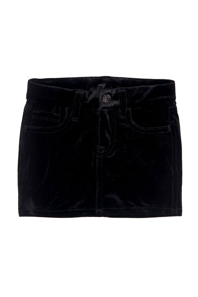 falda negra terciopelo, cintura regulable. Precio original 150 soles.  - 7 for all mankind