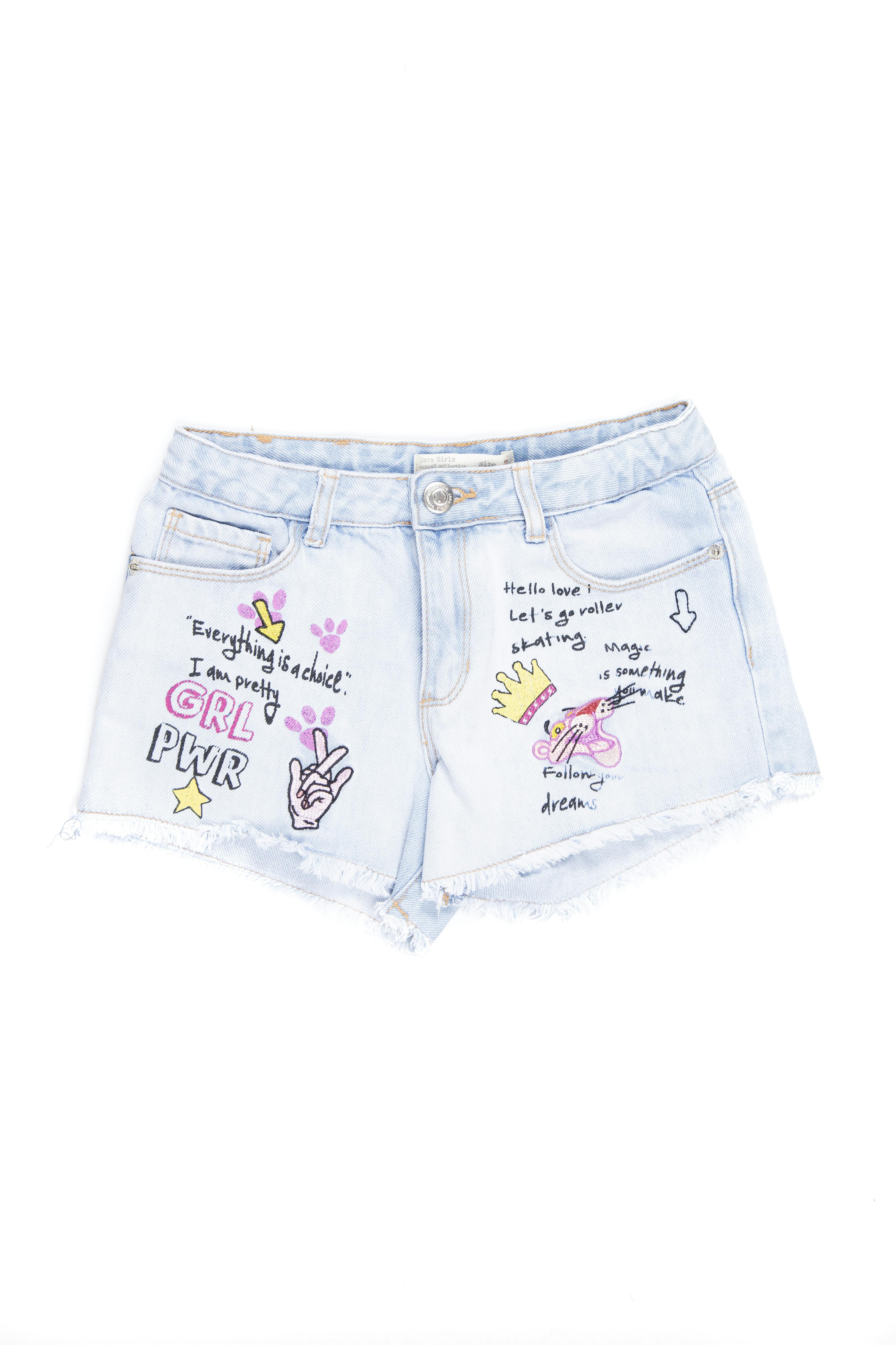 Short jean de la pantera rosa, 100% algodón - Zara girls